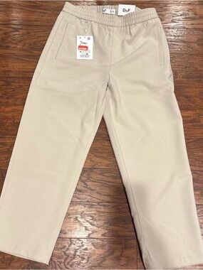 Men’s Light Beige Elastic-Waist Chinos